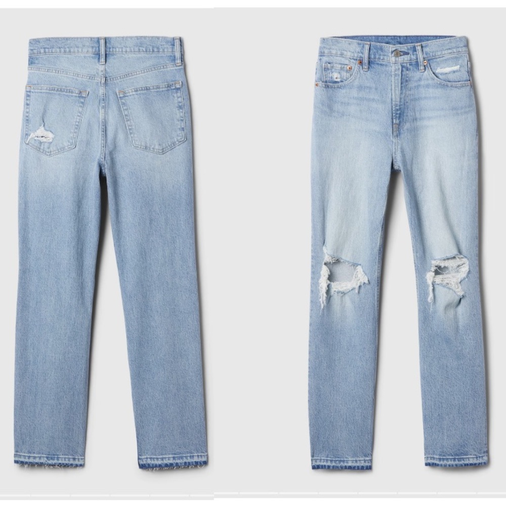 GAP | Cheeky Straight High Rise Distressed Jeans